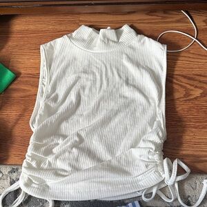 Zara Cream Ribbed Tank Top